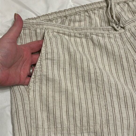 Cabelas Casuals Linen Pants Womens 12 Beachy Wide Leg Drawcord Coastal Vacation - Picture 4 of 14